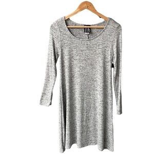 TMG‎ Dress Long Sleeve Round Neck Space Dye Grey Preppy Business Cocktail Small
